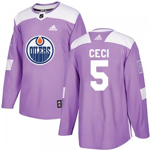 Cody Ceci Edmonton Oilers Youth Adidas Authentic Purple Fights Cancer Practice Jersey