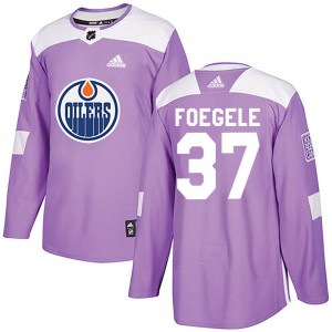 Warren Foegele Edmonton Oilers Youth Adidas Authentic Purple Fights Cancer Practice Jersey