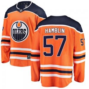 James Hamblin Edmonton Oilers Youth Fanatics Branded Orange Breakaway Home Jersey