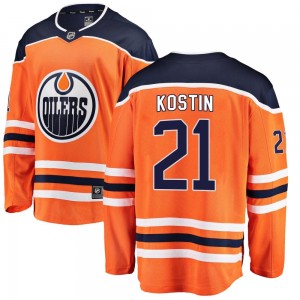 Klim Kostin Edmonton Oilers Youth Fanatics Branded Orange Breakaway Home Jersey