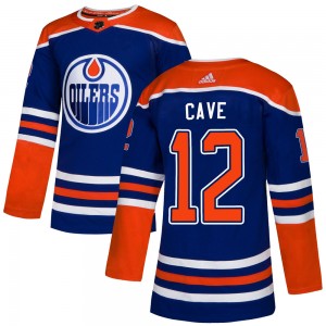 Colby Cave Edmonton Oilers Men's Adidas Authentic Royal Alternate Jersey