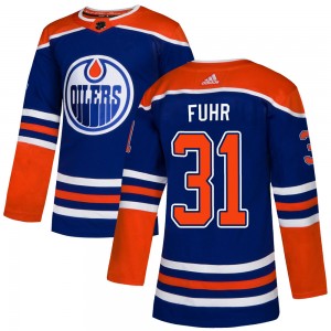 Grant Fuhr Edmonton Oilers Men's Adidas Authentic Royal Alternate Jersey