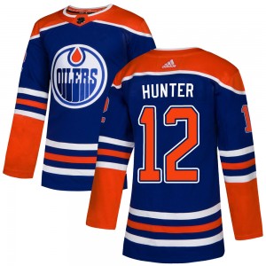 Dave Hunter Edmonton Oilers Men's Adidas Authentic Royal Alternate Jersey