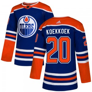 Slater Koekkoek Edmonton Oilers Men's Adidas Authentic Royal Alternate Jersey