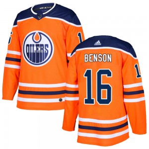 Tyler Benson Edmonton Oilers Men's Adidas Authentic Orange r Home Jersey