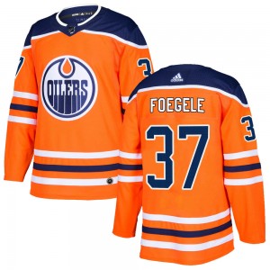 Warren Foegele Edmonton Oilers Men's Adidas Authentic Orange r Home Jersey