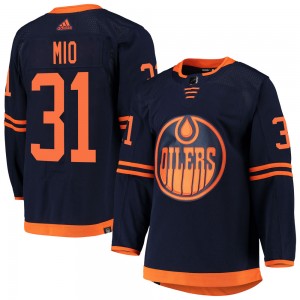 Eddie Mio Edmonton Oilers Men's Adidas Authentic Navy Alternate Primegreen Pro Jersey