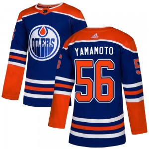 Kailer Yamamoto Edmonton Oilers Youth Adidas Authentic Royal Alternate Jersey