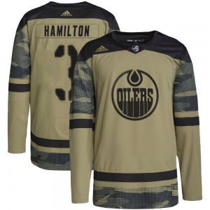 Al Hamilton Edmonton Oilers Men's Adidas Authentic Camo Military Appreciation Practice Jersey