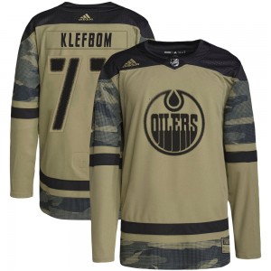 Oscar Klefbom Edmonton Oilers Men's Adidas Authentic Camo Military Appreciation Practice Jersey