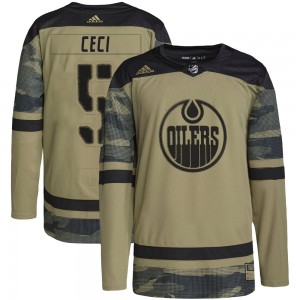 Cody Ceci Edmonton Oilers Youth Adidas Authentic Camo Military Appreciation Practice Jersey