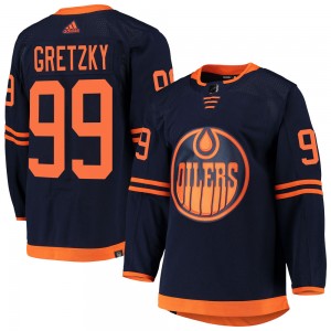 Wayne Gretzky Edmonton Oilers Youth Adidas Authentic Navy Alternate Primegreen Pro Jersey