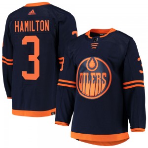 Al Hamilton Edmonton Oilers Youth Adidas Authentic Navy Alternate Primegreen Pro Jersey