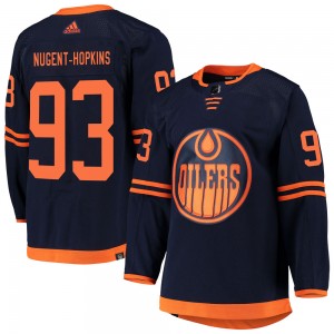 Ryan Nugent-Hopkins Edmonton Oilers Youth Adidas Authentic Navy Alternate Primegreen Pro Jersey