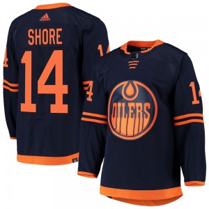 Devin Shore Edmonton Oilers Youth Adidas Authentic Navy Alternate Primegreen Pro Jersey