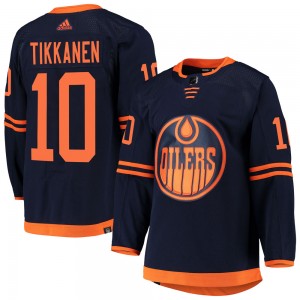 Esa Tikkanen Edmonton Oilers Youth Adidas Authentic Navy Alternate Primegreen Pro Jersey