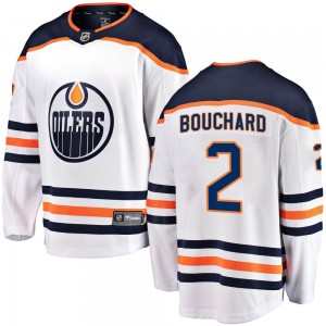 Evan Bouchard Edmonton Oilers Youth Fanatics Branded White Breakaway Away Jersey