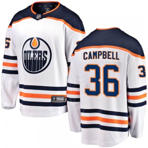 Jack Campbell Edmonton Oilers Youth Fanatics Branded White Breakaway Away Jersey