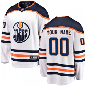 Youth Fanatics Branded Edmonton Oilers Customized Breakaway White Away Jersey