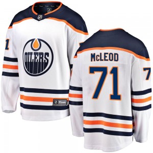 Ryan McLeod Edmonton Oilers Youth Fanatics Branded White Breakaway Away Jersey