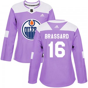 Derick Brassard Edmonton Oilers Women's Adidas Authentic Purple Fights Cancer Practice Jersey