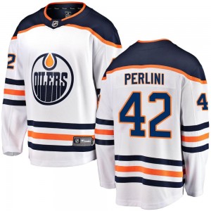 Brendan Perlini Edmonton Oilers Men's Fanatics Branded White Breakaway Away Jersey