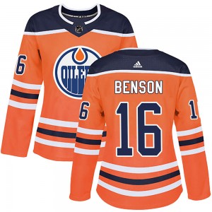 Tyler Benson Edmonton Oilers Women's Adidas Authentic Orange r Home Jersey