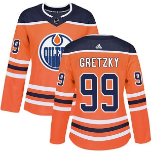 Wayne Gretzky Edmonton Oilers Women's Adidas Authentic Orange r Home Jersey