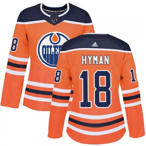 Zach Hyman Edmonton Oilers Women's Adidas Authentic Orange r Home Jersey