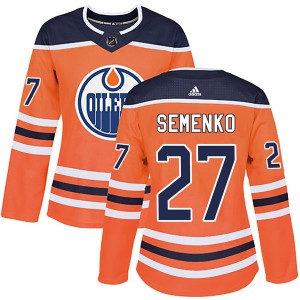 Dave Semenko Edmonton Oilers Women's Adidas Authentic Orange r Home Jersey
