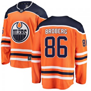 Philip Broberg Edmonton Oilers Men's Fanatics Branded Orange Breakaway Home Jersey