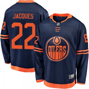 Jean-Francois Jacques Edmonton Oilers Men's Fanatics Branded Navy Breakaway Alternate 2018/19 Jersey