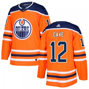 Colby Cave Edmonton Oilers Youth Adidas Authentic Orange r Home Jersey