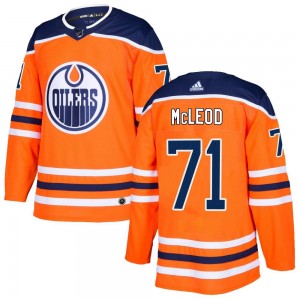 Ryan McLeod Edmonton Oilers Youth Adidas Authentic Orange r Home Jersey