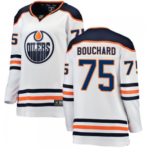 Evan Bouchard Edmonton Oilers Women's Fanatics Branded White ized Breakaway Away Jersey
