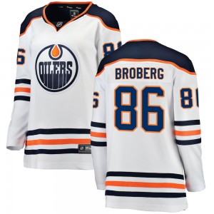 Philip Broberg Edmonton Oilers Women's Fanatics Branded White Breakaway Away Jersey