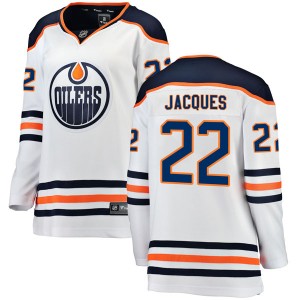 Jean-Francois Jacques Edmonton Oilers Women's Fanatics Branded Authentic White Away Breakaway Jersey
