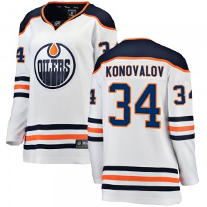Ilya Konovalov Edmonton Oilers Women's Fanatics Branded White Breakaway Away Jersey