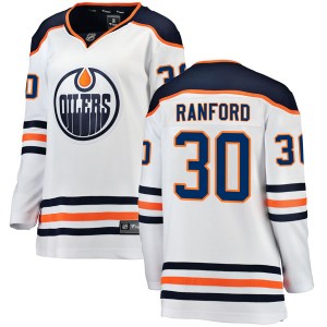 Bill Ranford Edmonton Oilers Women's Fanatics Branded Authentic White Away Breakaway Jersey