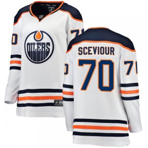 Colton Sceviour Edmonton Oilers Women's Fanatics Branded White Breakaway Away Jersey