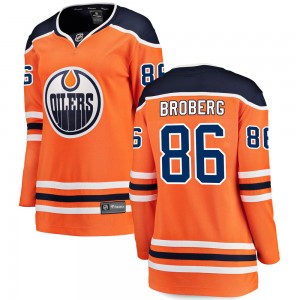 Philip Broberg Edmonton Oilers Women's Fanatics Branded Orange Breakaway Home Jersey