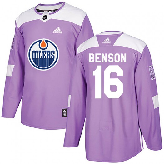 Tyler Benson Edmonton Oilers Youth Adidas Authentic Purple Fights Cancer Practice Jersey