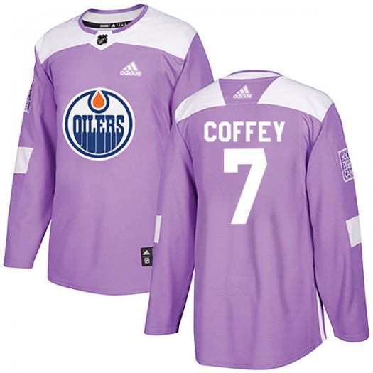 Paul Coffey Edmonton Oilers Youth Adidas Authentic Purple Fights Cancer Practice Jersey