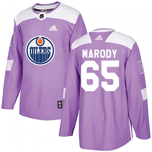 Cooper Marody Edmonton Oilers Youth Adidas Authentic Purple Fights Cancer Practice Jersey