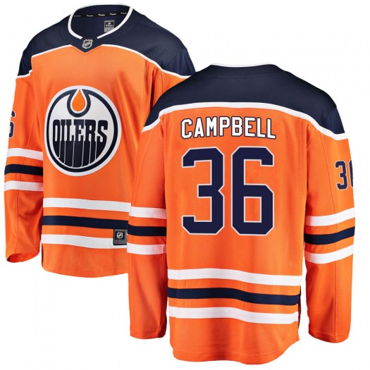 Jack Campbell Edmonton Oilers Youth Fanatics Branded Orange Breakaway Home Jersey