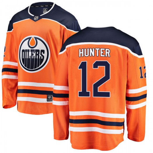 Dave Hunter Edmonton Oilers Youth Fanatics Branded Authentic Orange r Home Breakaway Jersey