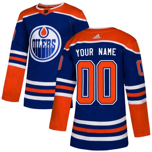 Custom Edmonton Oilers Men's Adidas Authentic Royal Alternate Jersey