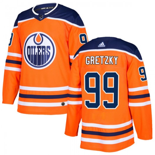 Wayne Gretzky Edmonton Oilers Men's Adidas Authentic Orange r Home Jersey