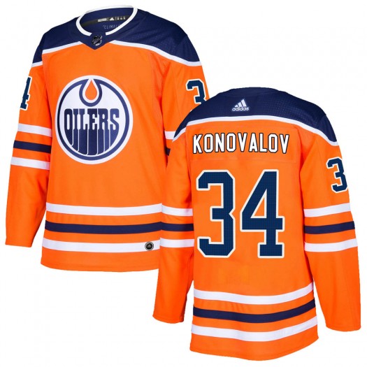 Ilya Konovalov Edmonton Oilers Men's Adidas Authentic Orange r Home Jersey