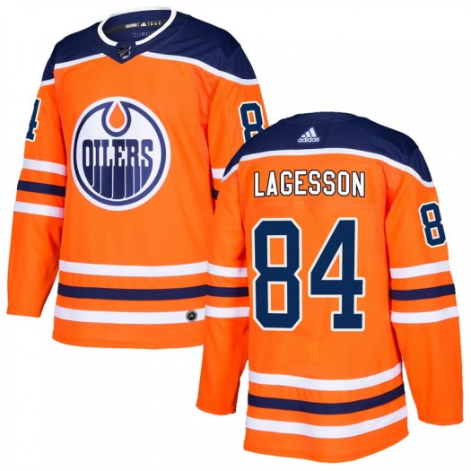 William Lagesson Edmonton Oilers Men's Adidas Authentic Orange r Home Jersey